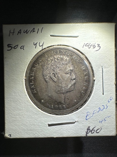 1883 HAWAIIAN SILVER HALF DOLLAR