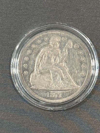 1871 SEATED LIBERTY SILVER DOLLAR