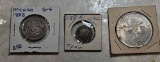 3 SPANISH SILVER COINS