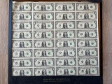 SINGLE SHEET OF DOLLAR BILLS