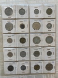 4 SHEETS OF FOREIGN COINS