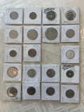 6 SHEETS OF FOREIGN COINS