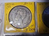 FIVE 5 PESETAS COINS
