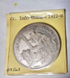 NINE FRENCH INDO-CHINA PIASTRE COINS