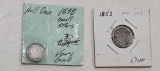 1838 AND 1853 U.S. COINS