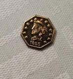 1855 CALIFORNIA GOLD 1/2 FRACTIONAL GOLD COIN