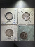1883 HAWAIIAN 1 DIME AND 3 QUARTERS