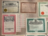 12 VARIOUS STOCK CERTIFICATES