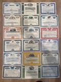 18 VARIOUS STOCK CERTIFICATES