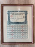 SHARE CERTIFICATE OF COMPAGNIE OCCIDENTALE DE MADAGASCAR