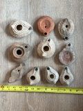 10 PRE COLUMBIAN OIL LAMPS