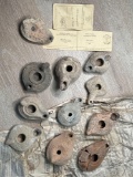 10 OLD EGYPTIAN OIL LAMPS