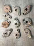 10 IRON AGE OIL LAMPS