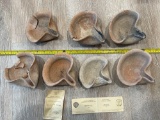 7 LATE BRONZE AGE CLAY OIL LAMPS