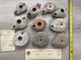 10 OLD EGYPTIAN OIL LAMPS