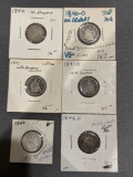 6 SEATED LIBERTY DIMES