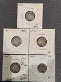5 SEATED LIBERTY DIMES