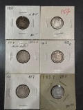 6 SEATED LIBERTY DIMES