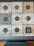 8 SEATED LIBERTY SILVER DIMES