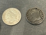 2 CAPPED BUST HALF DIMES