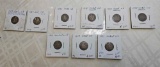 9 PRESERVED 10 CENT SEATED AND BUST COINS
