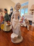 YOUNG GIRL DOING LAUNDRY FIGURINE