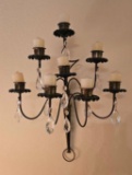 PAIR OF FRENCH STYLE BRASS CANDLE WALL SCONCES