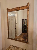 FRENCH STYLE FRAMED BEVELED GLASS WALL MIRROR