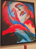 ABSTRACT PORTRAIT OF LADY OIL ON CANVAS