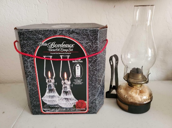 BORDEAUX TWIN OIL LAMPS