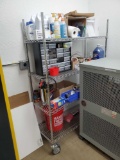 ROLLING METRO RACK WITH CONTENTS