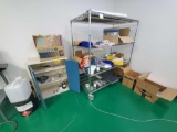 ROLLING METRO RACK AND CABINET WITH CONTENTS
