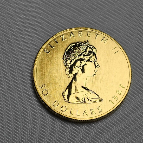1982 50 DOLLAR GOLD CANADIAN MAPLE LEAF COIN