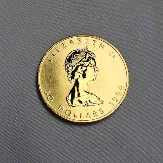 1984 50 DOLLAR CANADIAN GOLD LEAF COIN