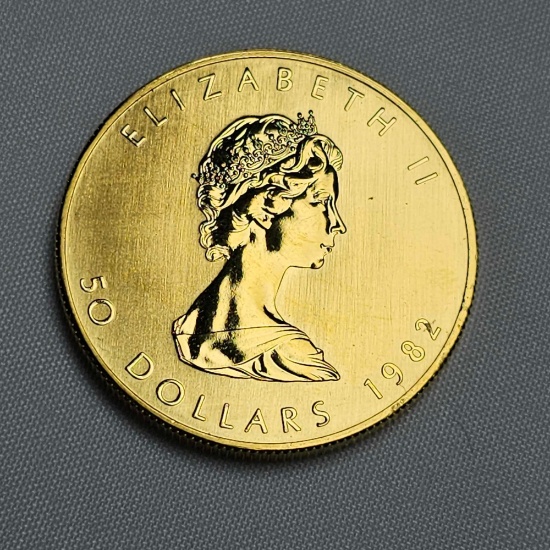 1982 50 DOLLAR CANADIAN GOLD LEAF COIN