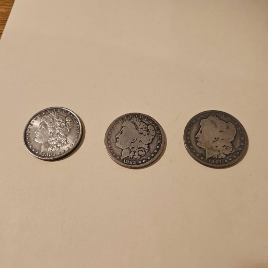 3 US ONE DOLLAR SILVER COINS
