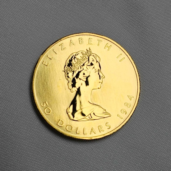 1984 50 DOLLAR CANADIAN GOLD LEAF COIN