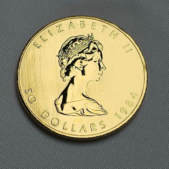 1984 50 DOLLAR CANADIAN GOLD LEAF COIN