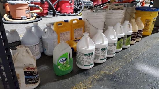 PAINT AND CHEMICAL CONTENTS UNDER SHELF