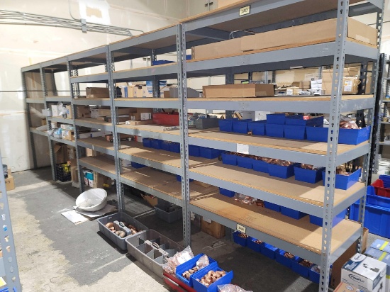 6 GREY METAL STORAGE RACKS