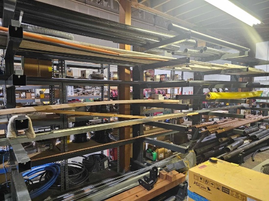 PIPE LENGTH SHELVING AND CONTENTS