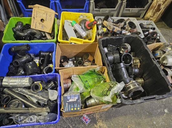 10 BINS OF PVC PARTS