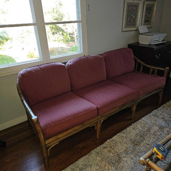 SAN FRANCISCO MCGUIRE RATTAN 3 CUSHION SEATING ARRANGEMENT