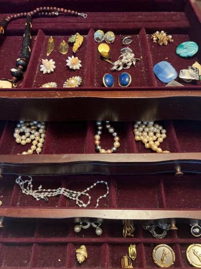 COSTUME JEWELRY AND BOX