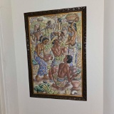 FRAMED WATERCOLOR ON CANVAS