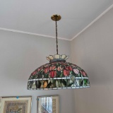 HANGING STAINED GLASS LIGHT FIXTURE
