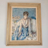 THE BLUE ROOM READER OIL ON BOARD