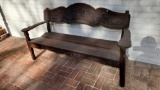 CARVED WOOD BENCH
