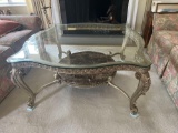 CARACOLE REGENCY GLASS TOP COFFEE TABLE