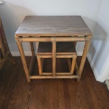 VINTAGE MCGUIRE BOHO NESTING SIDETABLES
